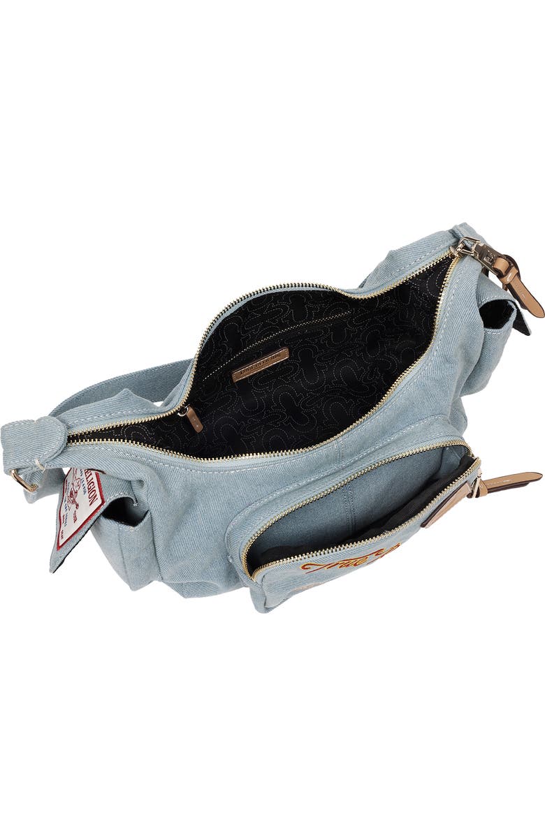 True Religion Multipatch Denim Hobo Bag, Alternate, color, Denim