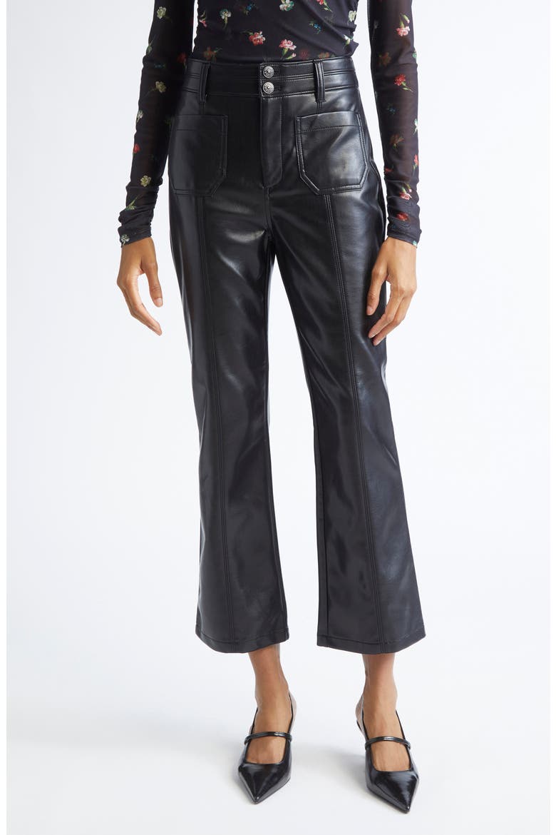 Dorothea Faux Leather Pants, Main, color, BLACK