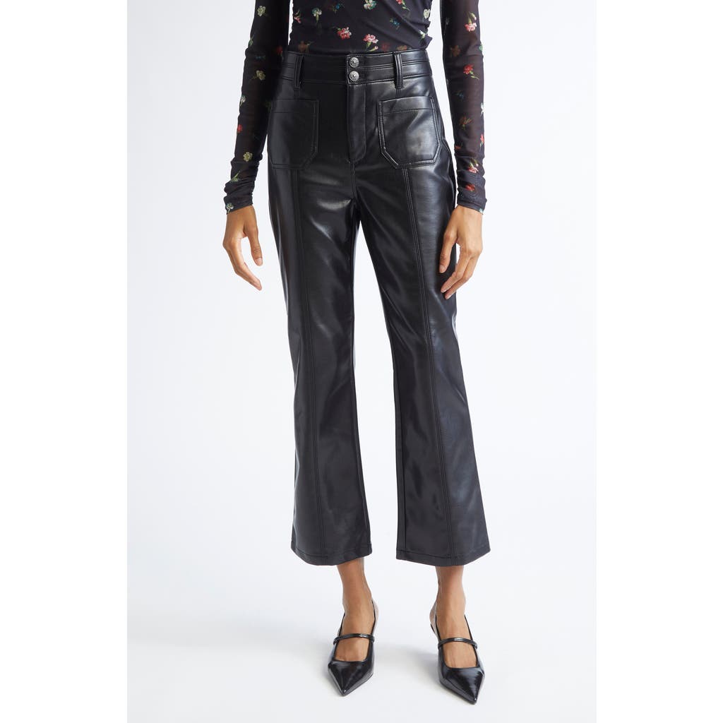 Cinq À Sept Cinq A Sept Faux Leather Dorothea High Rise Ankle Jeans In Black In Black
