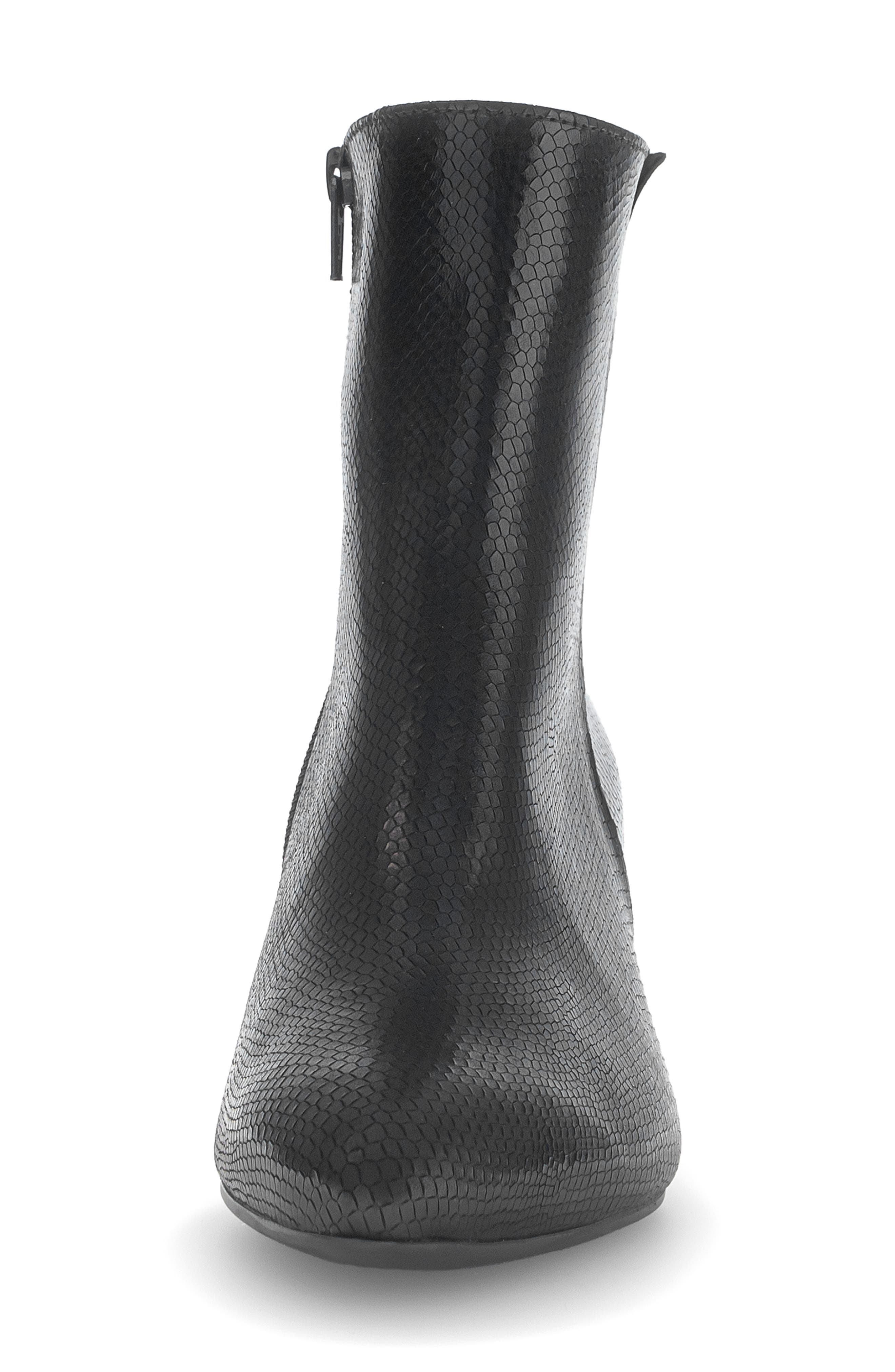 Gabor Snakeskin Embossed Bootie, Alternate, color, Black