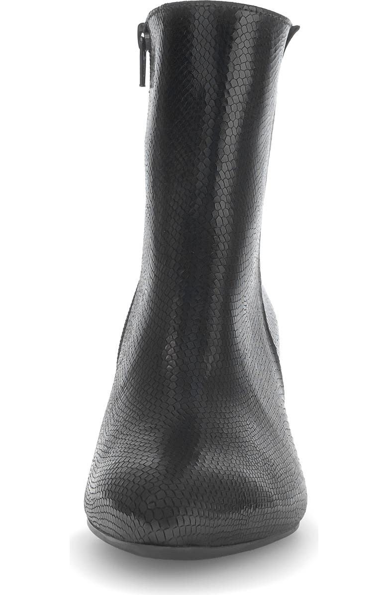 Gabor Snakeskin Embossed Bootie, Alternate, color, Black