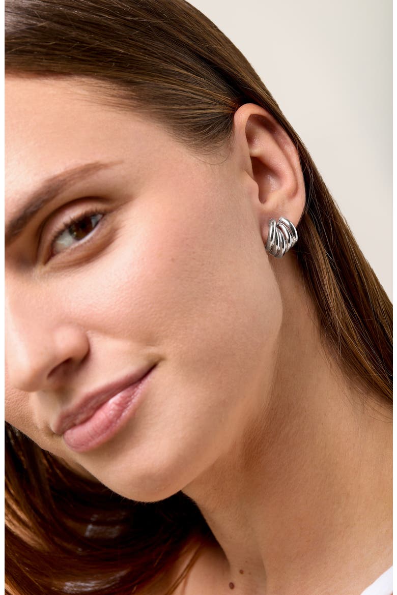 14K Half Hoop Earrings, Alternate, color, 14K YELLOW GOLD
