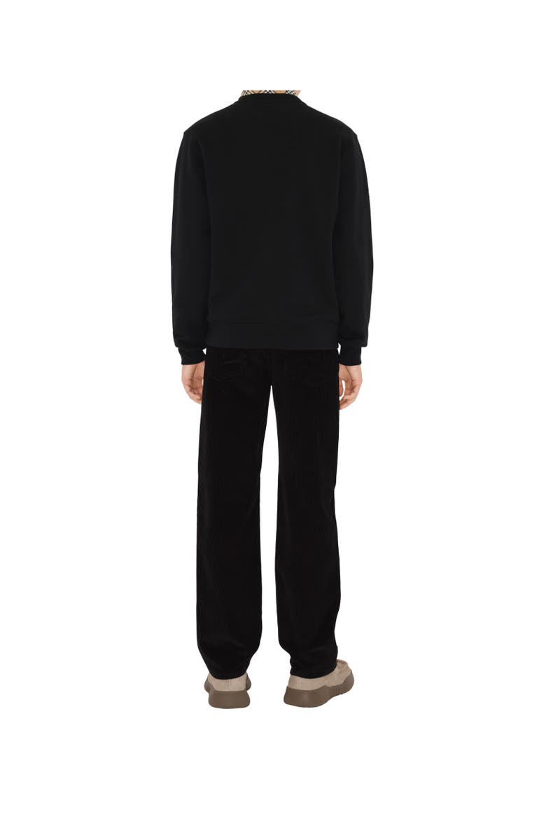 Burberry Check Label Cotton Sweatshirt, Alternate, color, Black