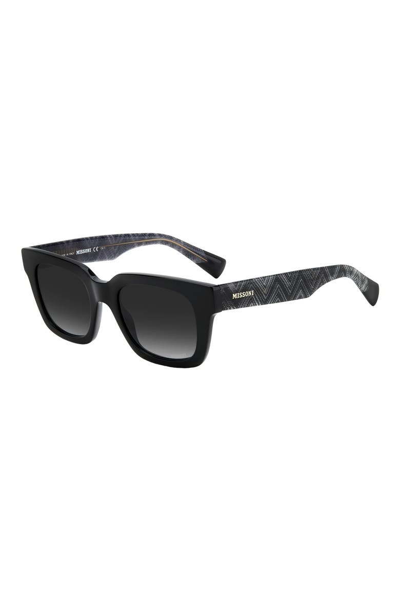 56mm Rectangular Sunglasses, Alternate, color, BLACK/ GREY SHADED