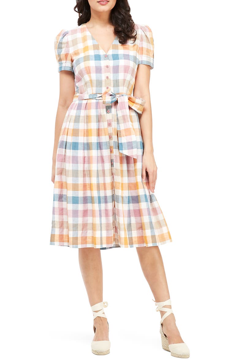 Poppy Button Down Shirtdress, Main, color, PINK/ CORAL MULTI