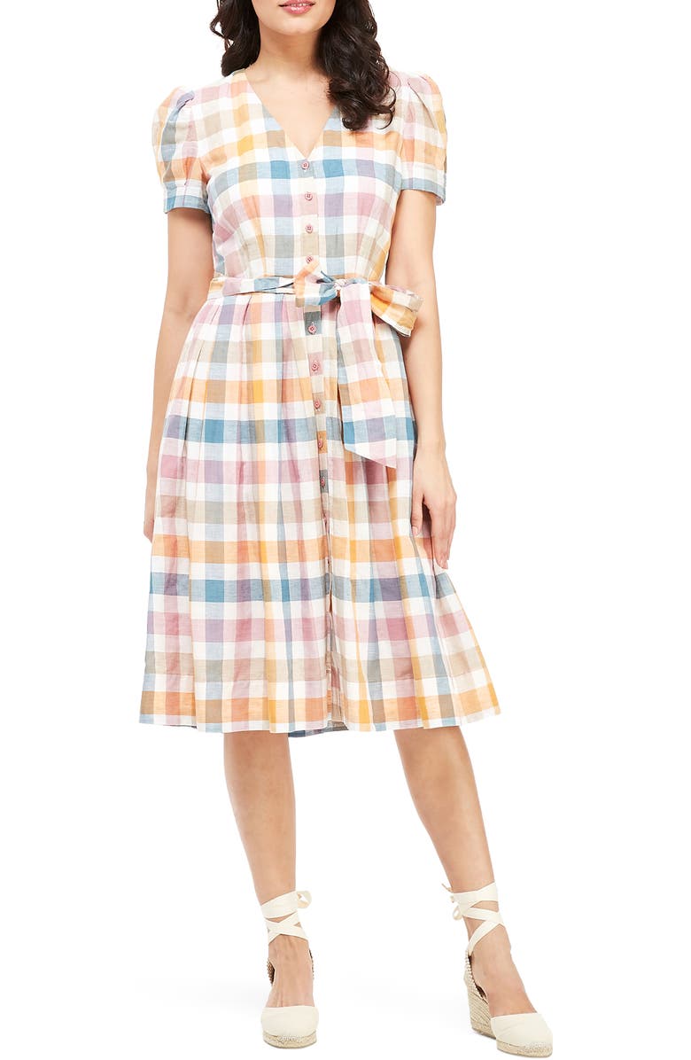 Gal Meets Glam Collection Poppy Button Down Shirtdress, Main, color, 