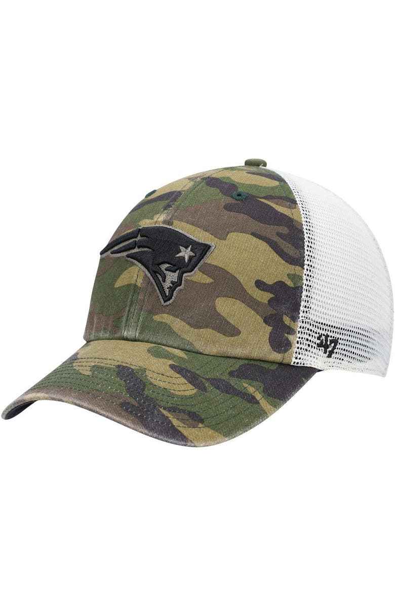'47 Men's '47 Camo New England Patriots Branson Clean Up Trucker Hat, Main, color,