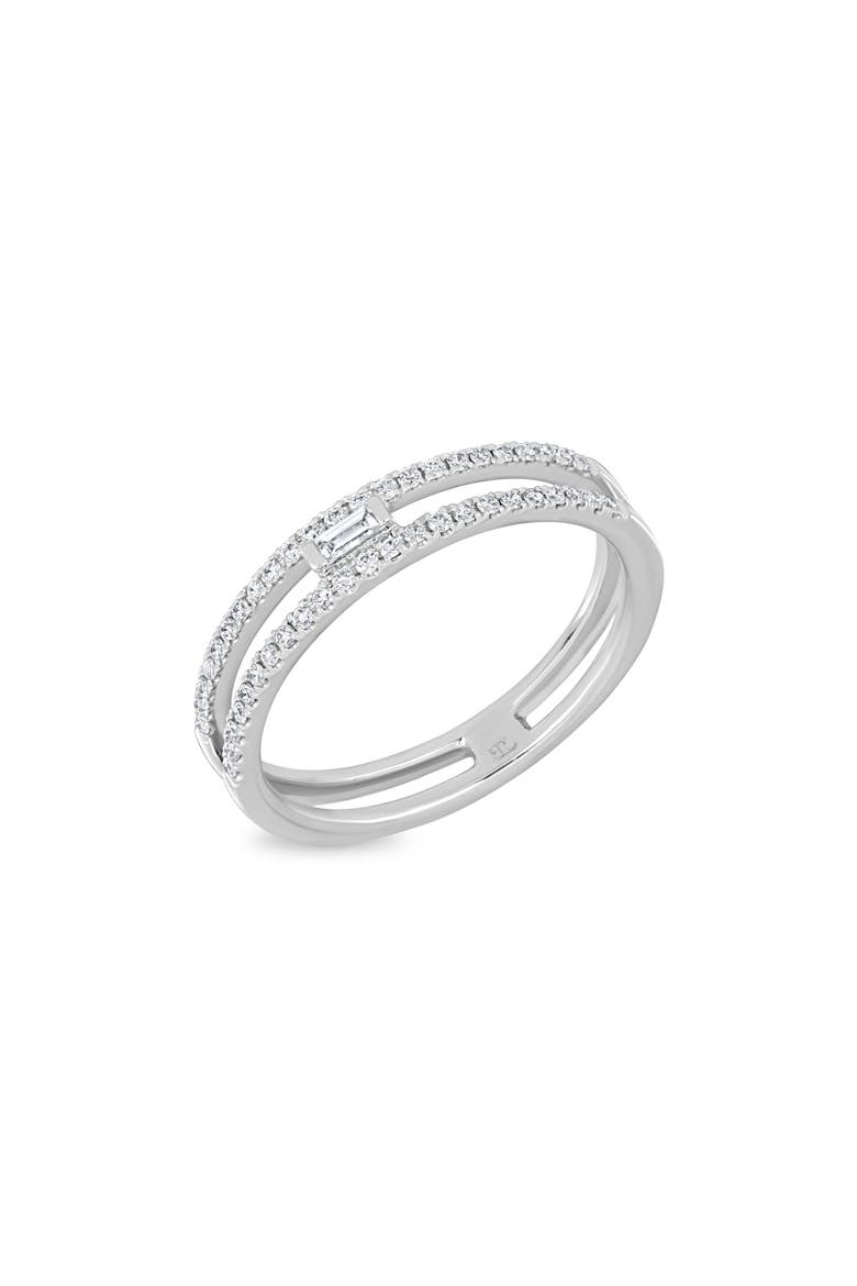 Double Band Diamond Ring, Main, color, 18KW WHITE GOLD