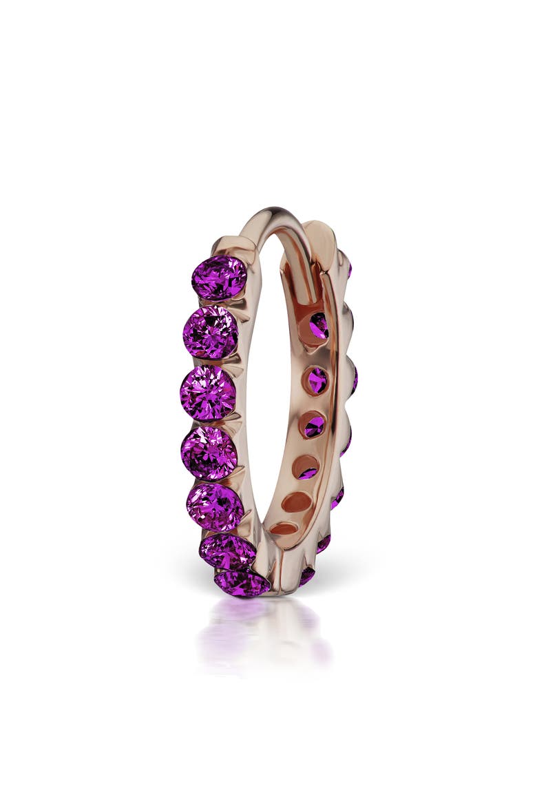 Invisible Set Purple Diamond Eternity Earring, Main, color, ROSE GOLD