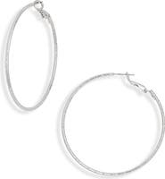 NORDSTROM RACK 55mm Skinny Textured Hoop Earrings