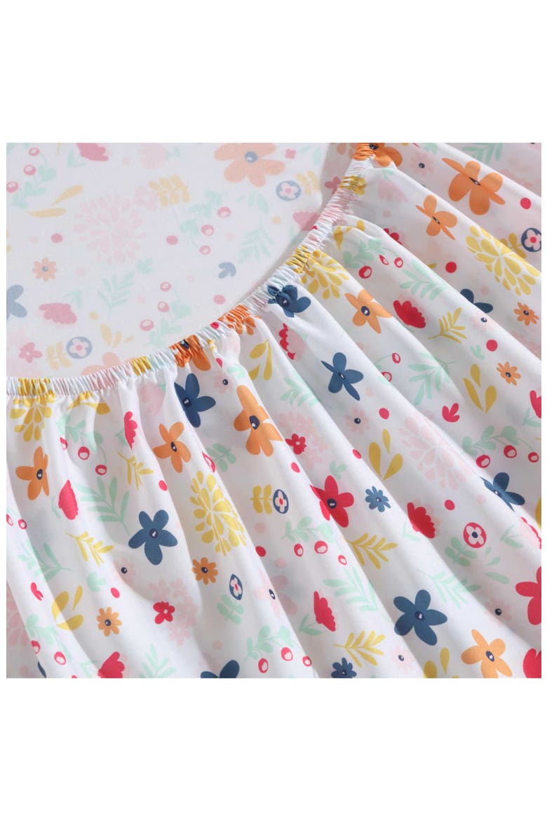 Colorful Floral Microfiber Sheet Set, Alternate, color, WHITE/ PINK/ YELLOW