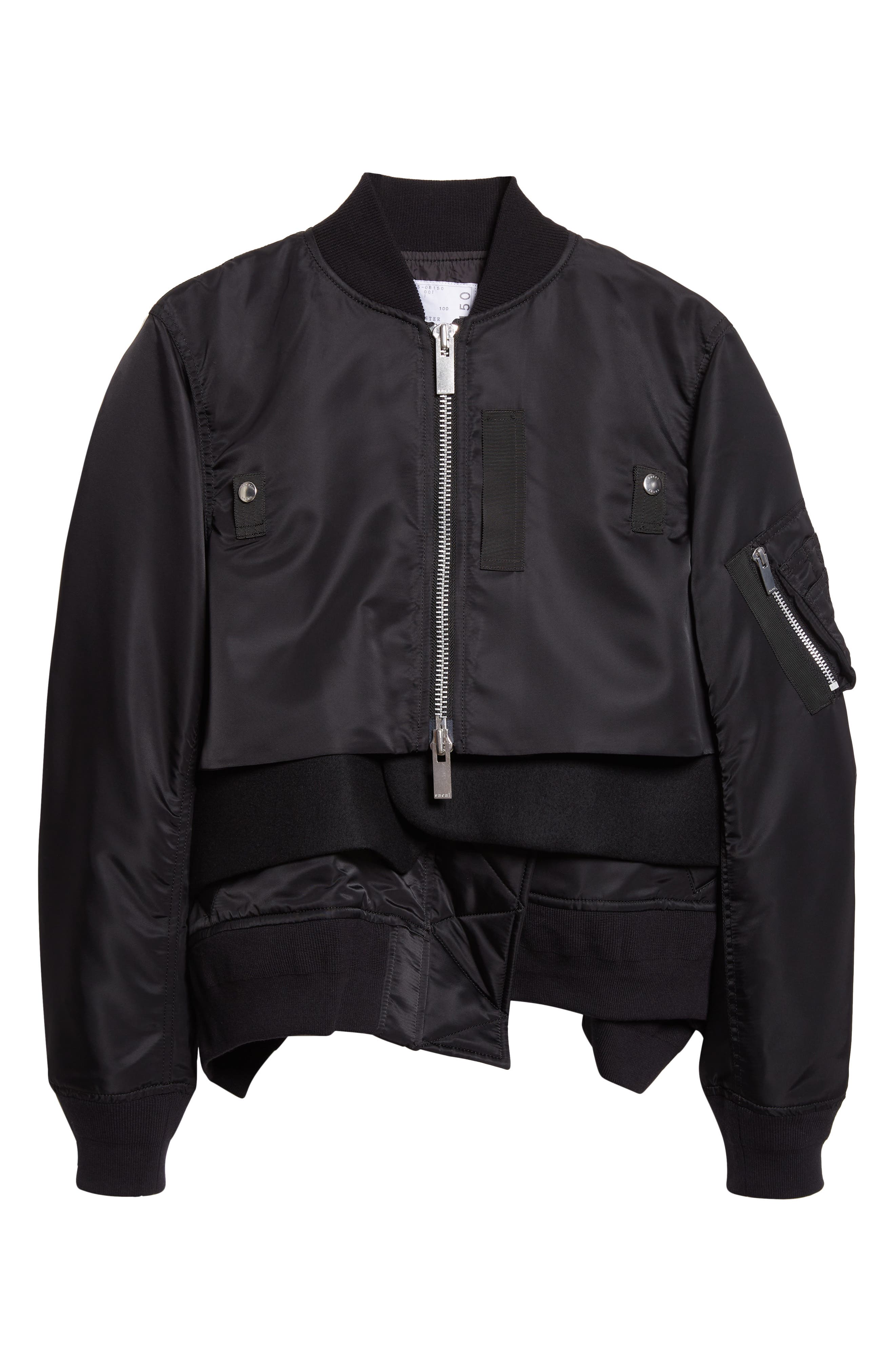 Nylon Twill & Wool Melton Blouson Jacket (Women) | Nordstrom