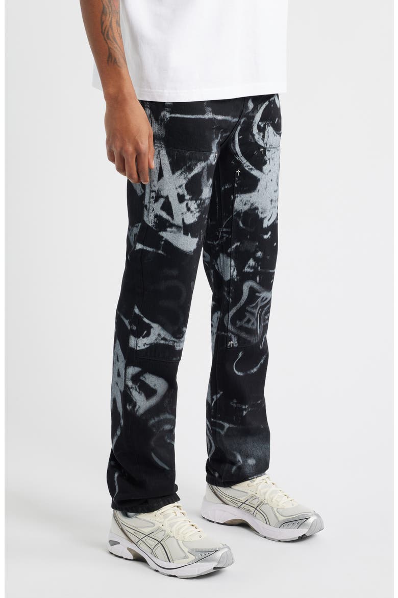 Ricardo Slim Fit Graffiti Graphic Jeans, Alternate, color, GRAFFITI GRAPHITE