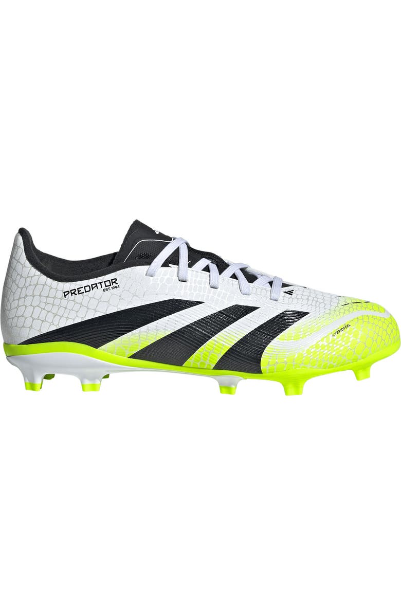 adidas Kids' Predator Club Firm/Multiground Soccer Cleat, Alternate, color, White/ Black/ Lucid Lemon