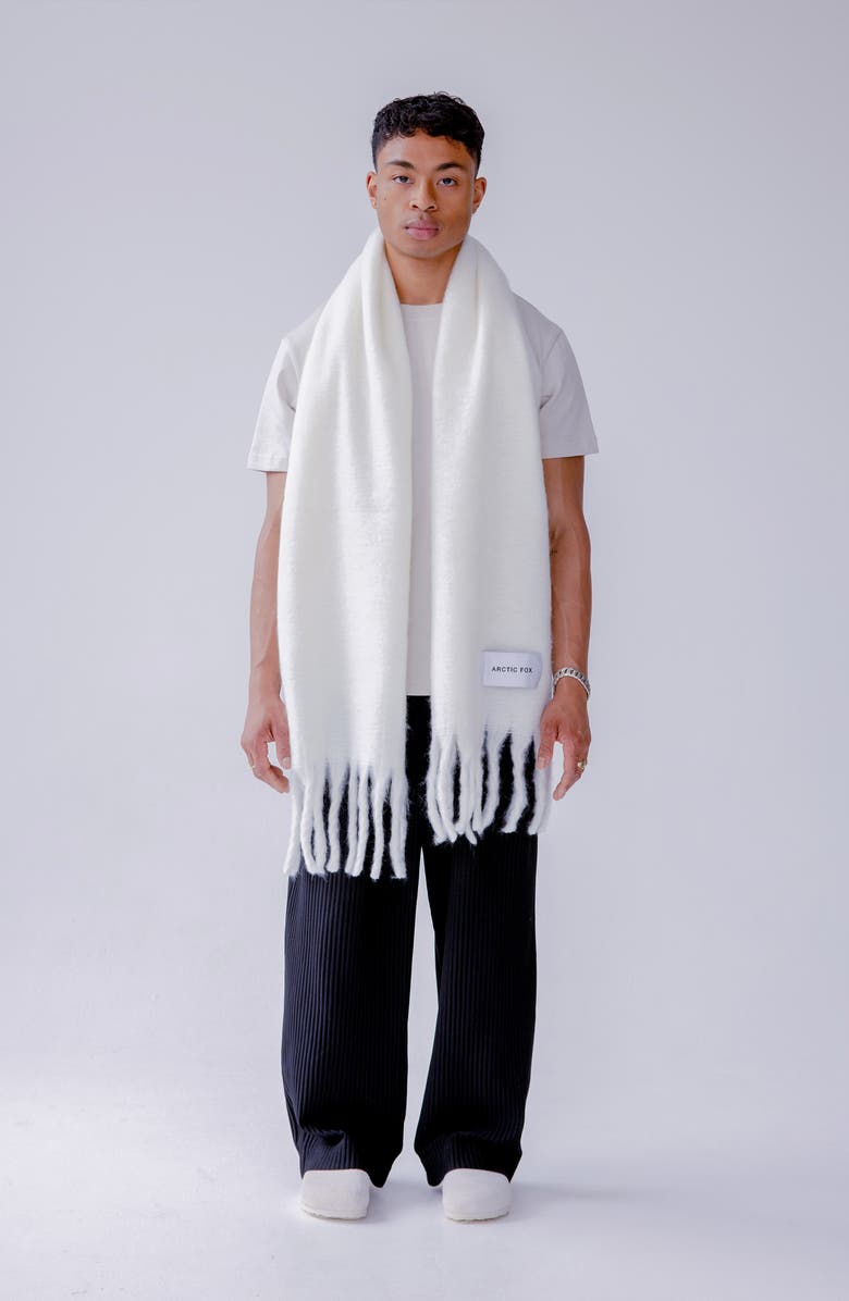 Arctic Fox & Co The Stockholm Fringe Scarf, Alternate, color, Polar White