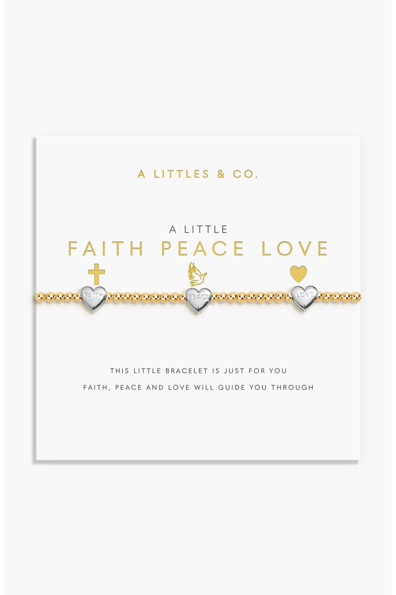 A Little 'Faith, Peace, Love' Bracelet In Silver And Gold-Tone Plating, Main, color, Metallic Gold