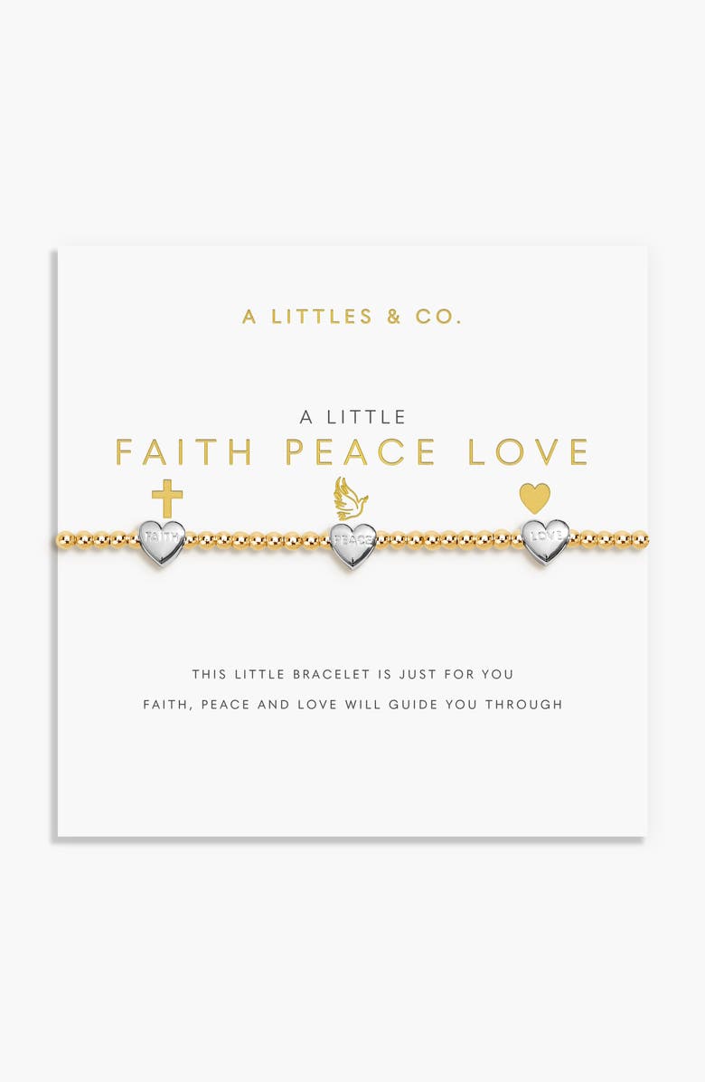 A Littles & Co A Little 'Faith, Peace, Love' Bracelet In Silver And Gold-Tone Plating, Alternate, color, Metallic Gold