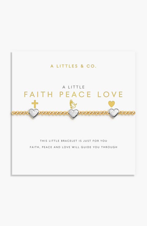 A Little 'Faith, Peace, Love' Bracelet In Silver And Gold-Tone Plating