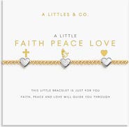 A Littles & Co A Little 'Faith, Peace, Love' Bracelet In Silver And Gold-Tone Plating