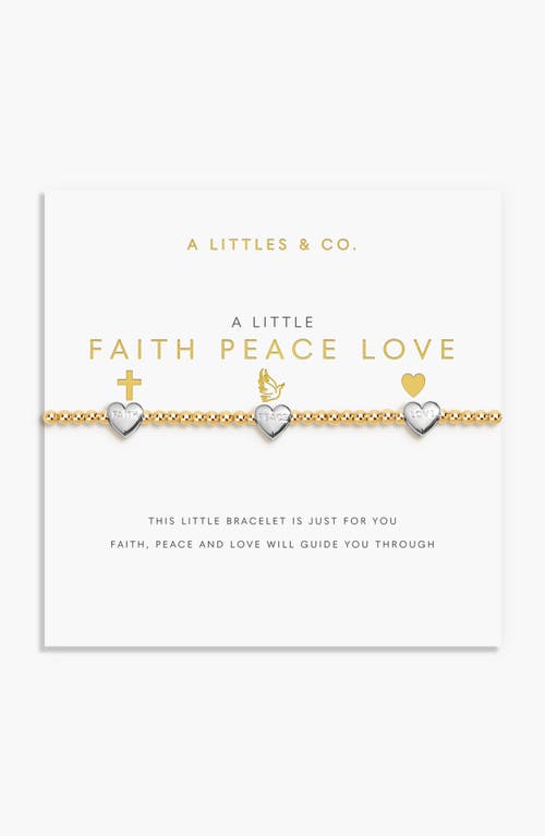 A Littles & Co. A Littles & Co A Little 'faith, Peace, Love' Bracelet In Silver And Gold-tone Plating