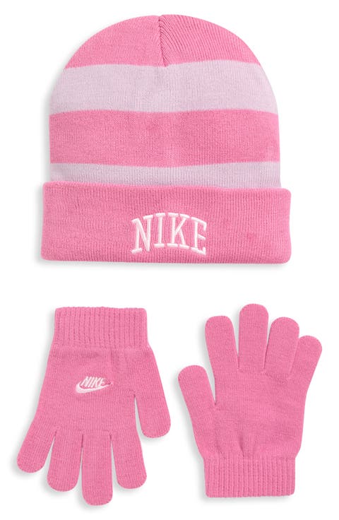 Kids' Chunky Stripe Peak Beanie & Gloves Set (Big Kid)