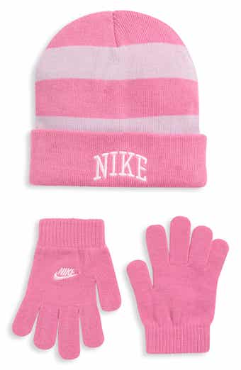 Nike Kids' Chunky Stripe Peak Beanie & Gloves Set