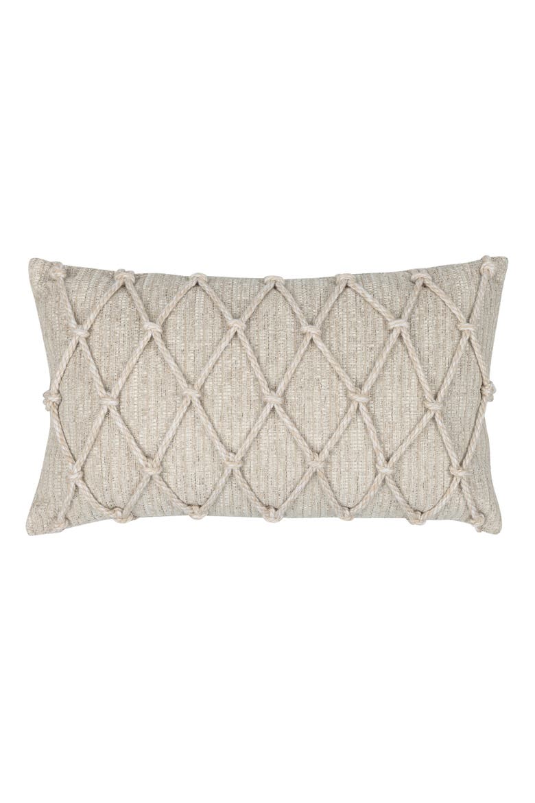 Macrame Fawn Hand Knotted Indoor & Outdoor Woven Accent Pillow, Main, color, Fawn