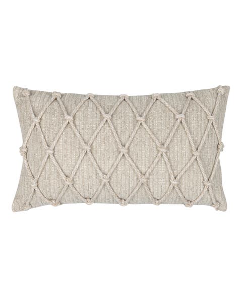 Macrame Fawn Hand Knotted Indoor & Outdoor Woven Accent Pillow