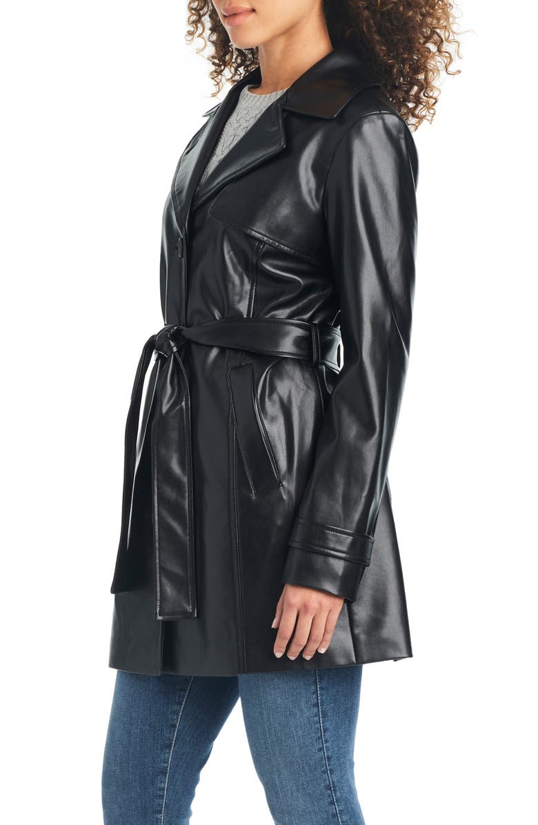 Sanctuary Faux Leather Trench Coat, Alternate, color, 