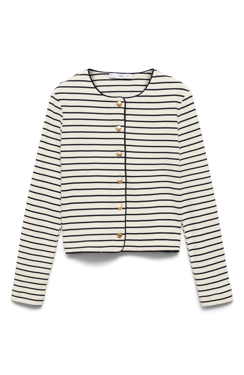 MANGO Stripe Knit Cardigan, Main, color, 