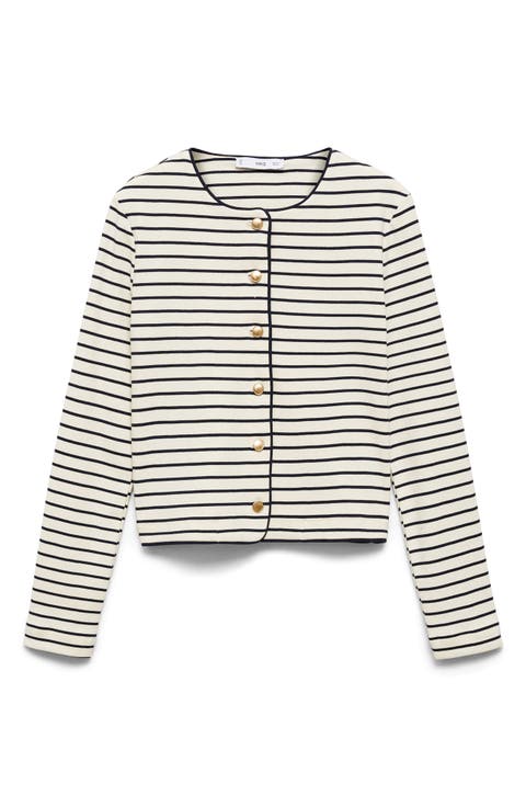 Stripe Knit Cardigan (Regular & Plus)