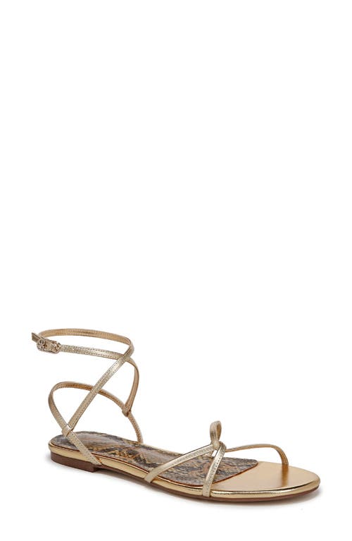 Sam Edelman Ellina Ankle Strap Sandal In Amber Gold
