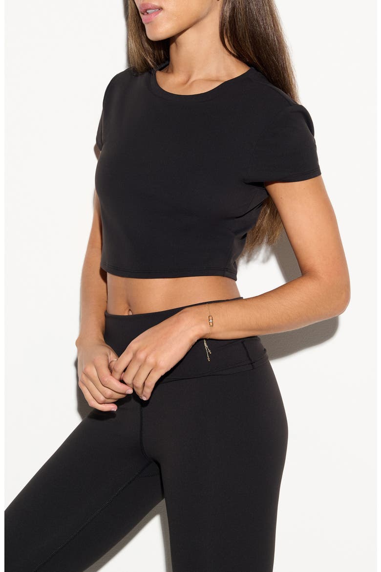 Huntley Performance Cropped T-Shirt, Alternate, color, BLACK