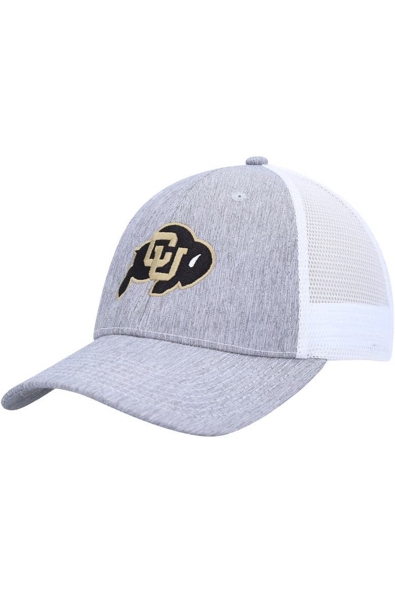 Men's Ahead Charcoal/White Colorado Buffaloes Brant Trucker Adjustable Hat, Main, color, Charcoal