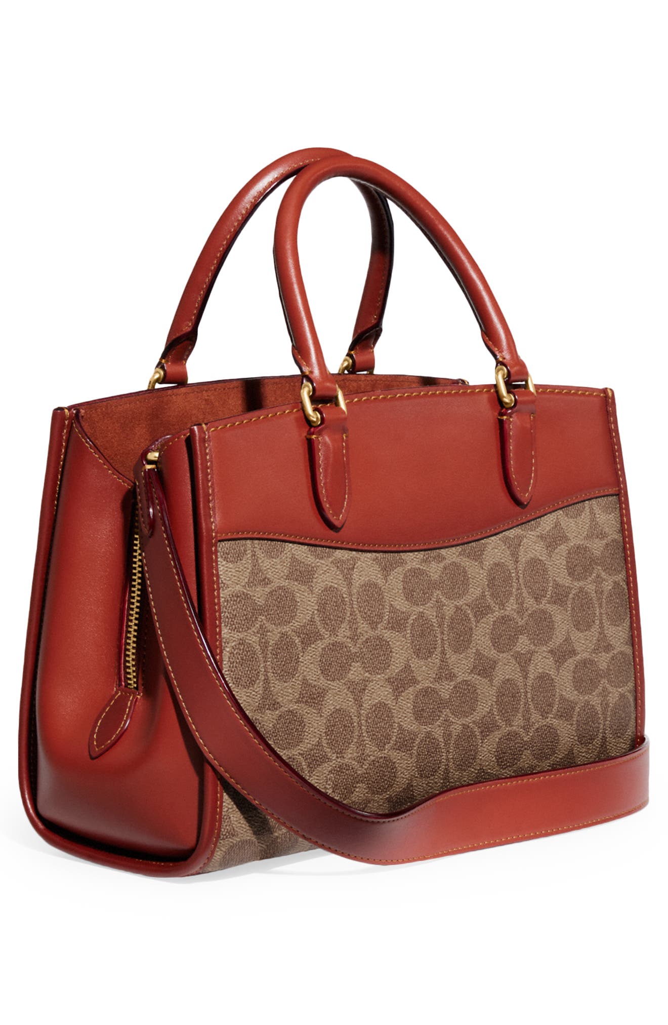 COACH Brooke Coated Canvas & Leather Shoulder Bag, Alternate, color, 