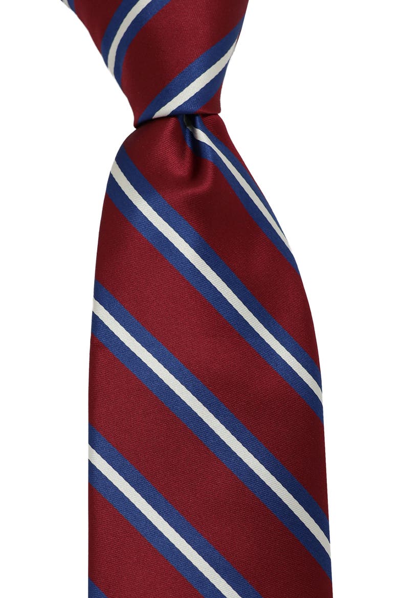 Striped Tie, Alternate, color, BURGUNDY/ NAVY