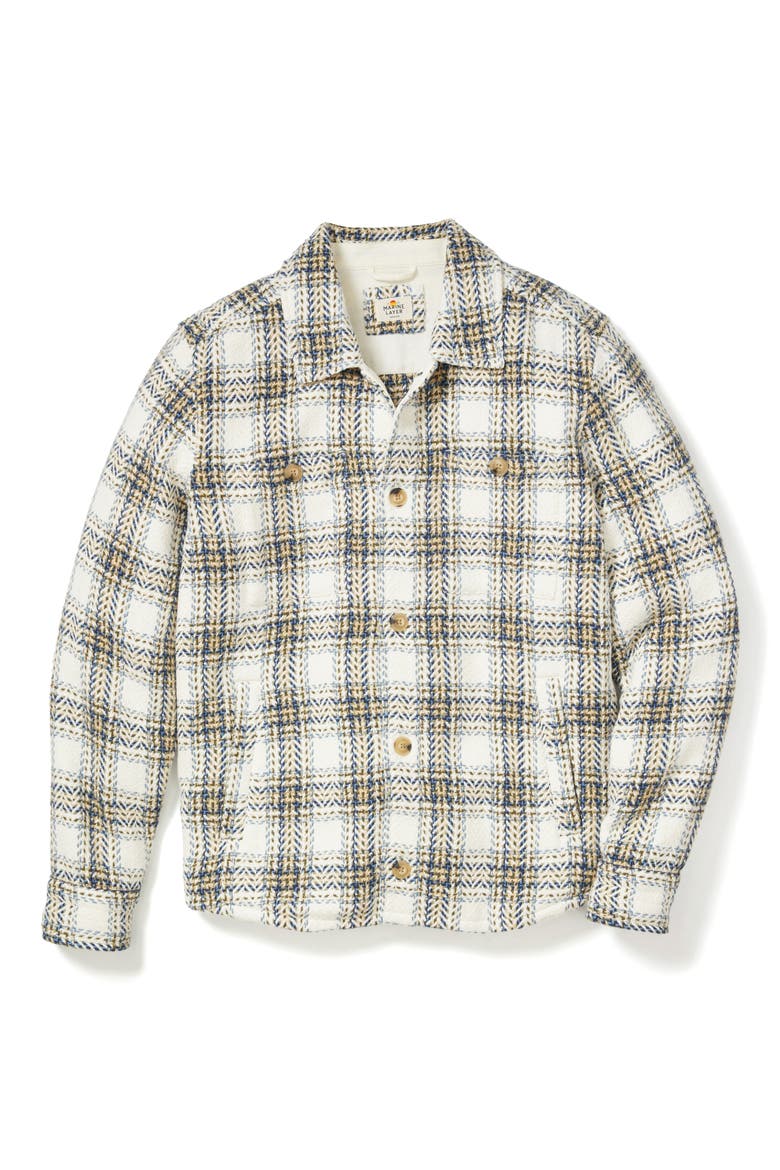 Max Plaid Cotton Twill Overshirt, Alternate, color, NATURAL/ BLUE PLAID