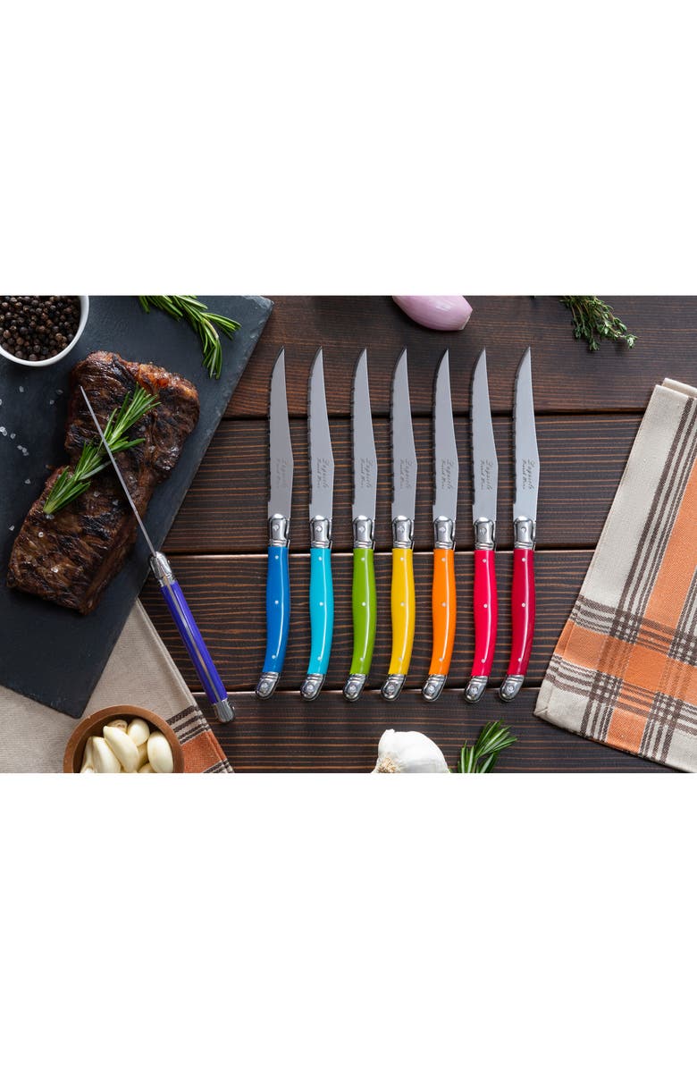 FRENCH HOME Laguiole Steak Knife - Set of 4, Alternate, color, Purple Multi