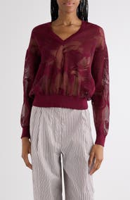 Dries Van Noten Lace Effect Jacquard Sweater