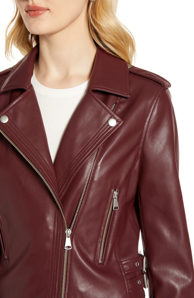 Halogen<sup>®</sup> Faux Leather Moto Jacket, Alternate, color, 