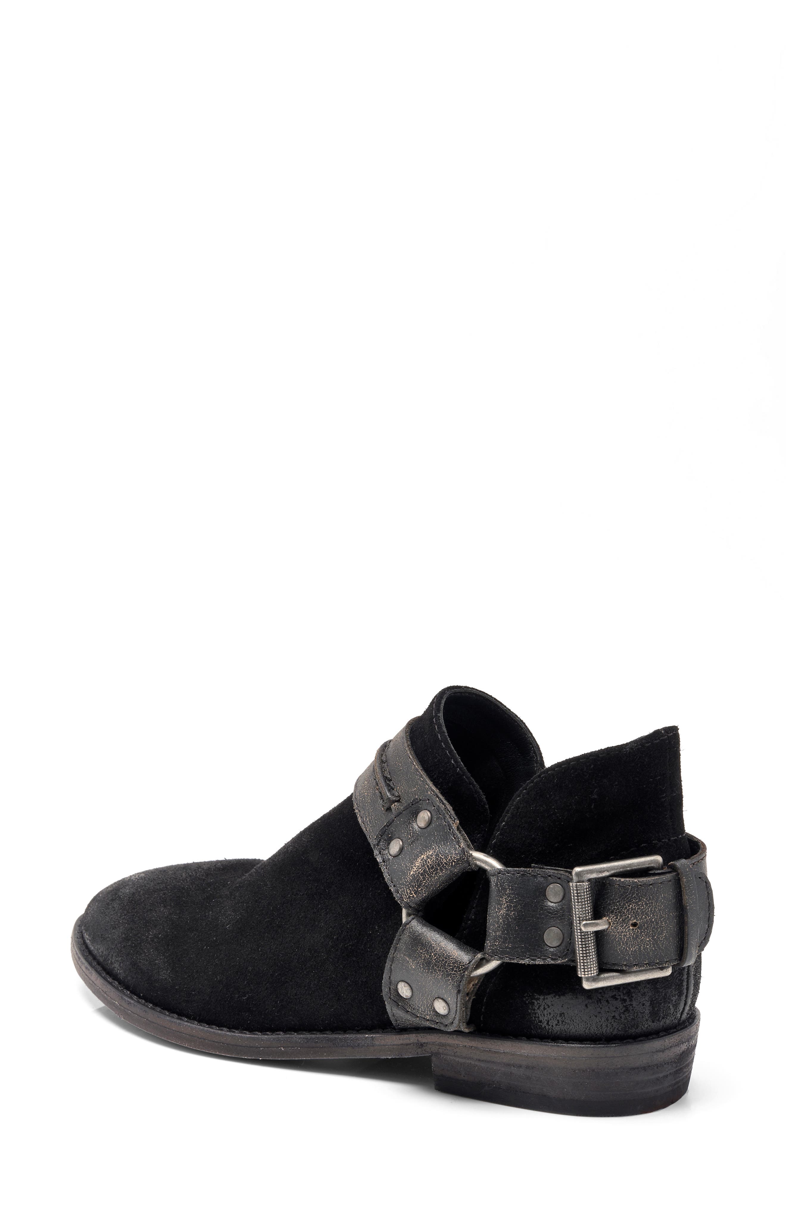 Free People Belle Harness Bootie, Alternate, color, Black Suede