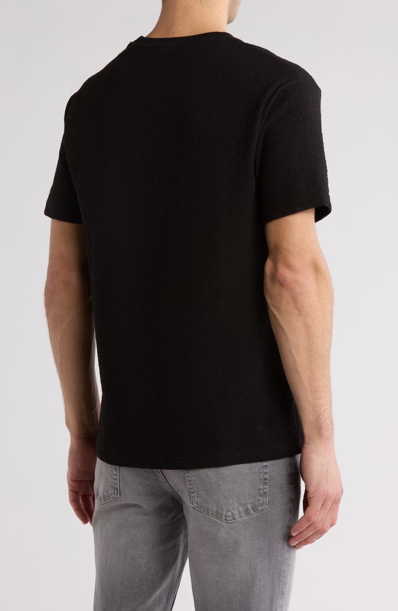 DENIM AND FLOWER Textured Crewneck T-Shirt, Alternate, color, Black