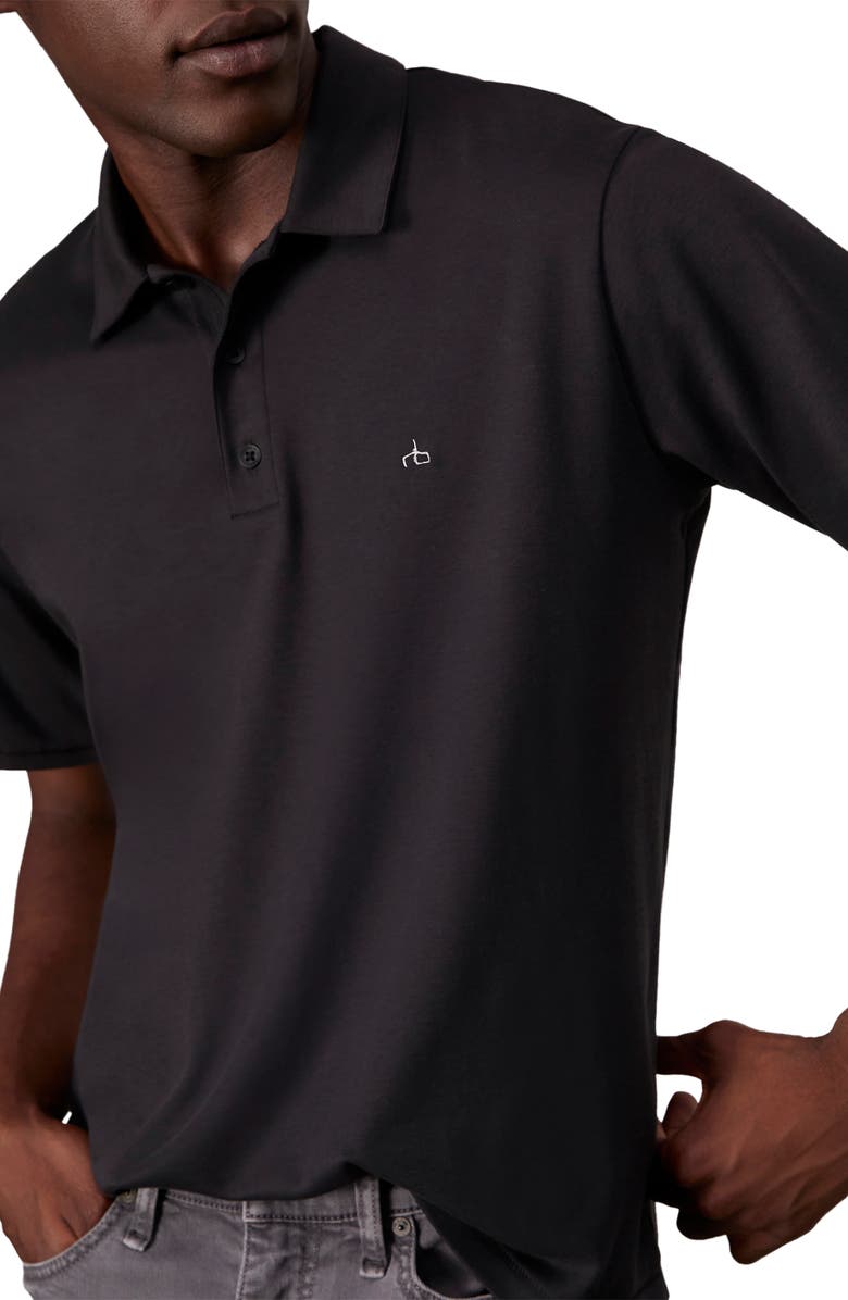 rag & bone Pure Pima Polo, Alternate, color, Black