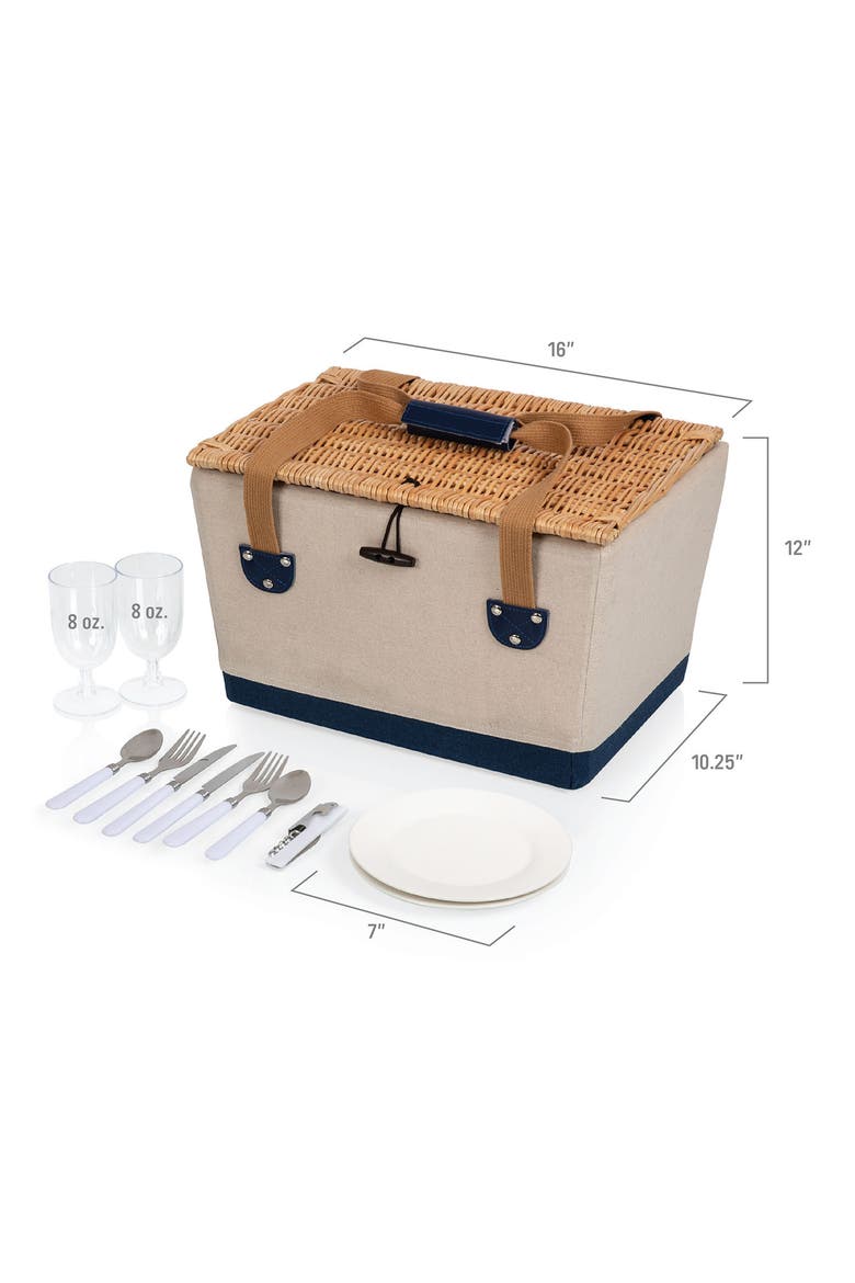 Boardwalk Picnic Basket, Alternate, color, NAVY/WHITE STRIPES