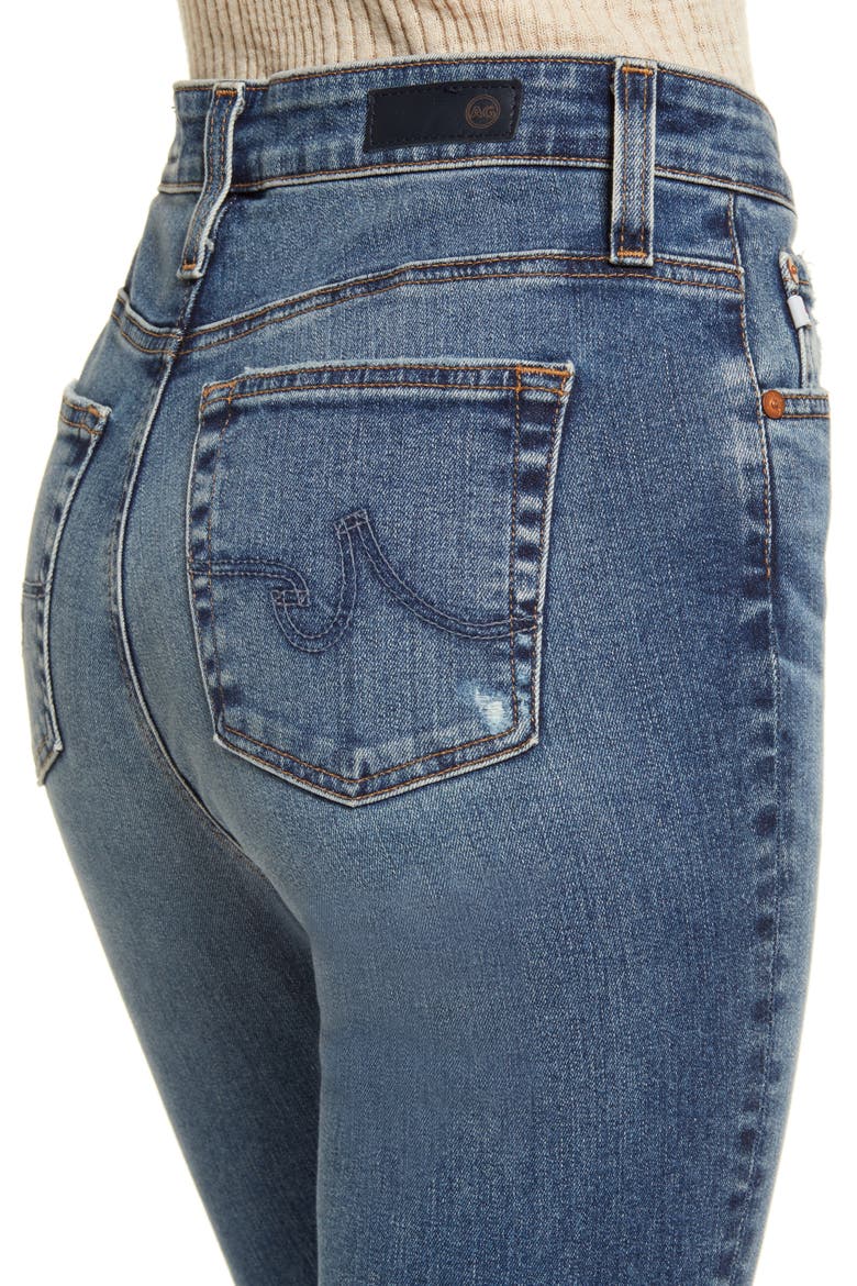 Farrah Fray Hem Bootcut Jeans, Alternate, color, 15 YEARS BRICKWALL