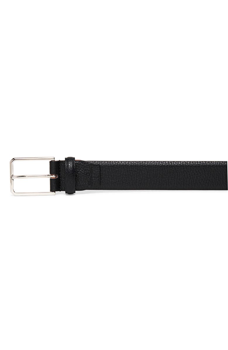 Santoni Leather Belt, Alternate, color, Black