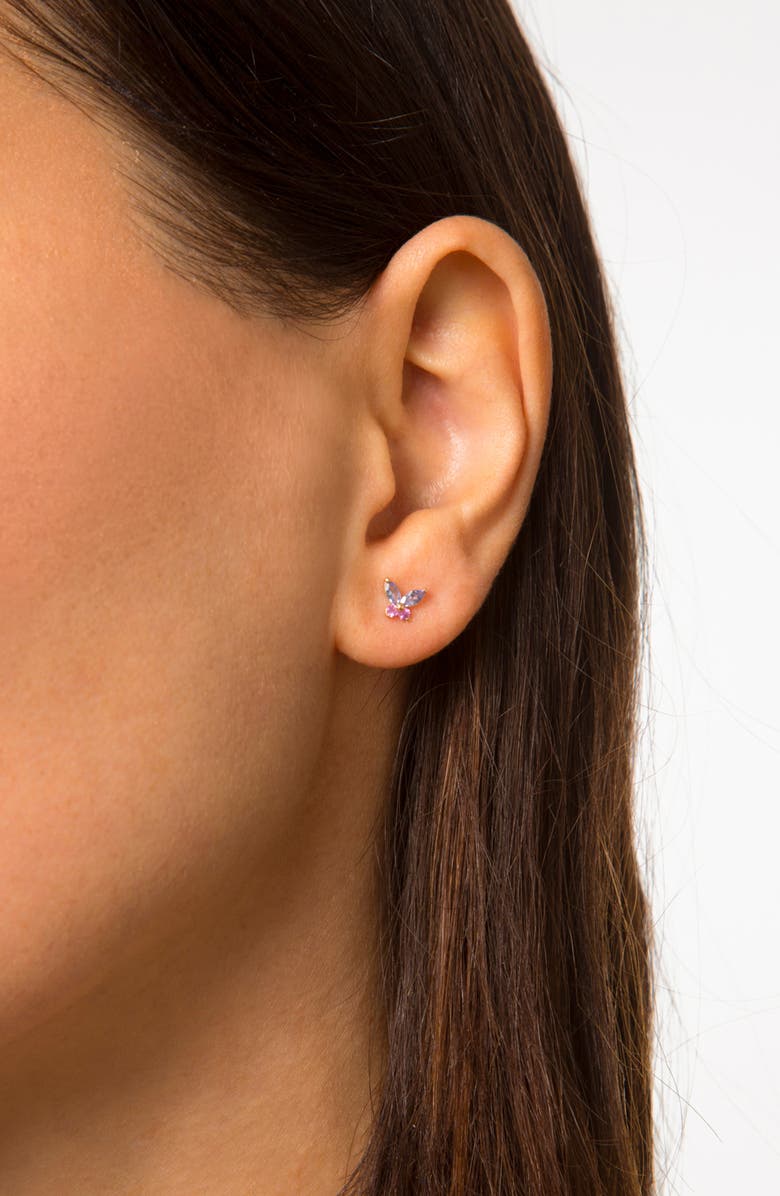 STONE AND STRAND Pastel Butterfly Stud Earrings, Alternate, color, 