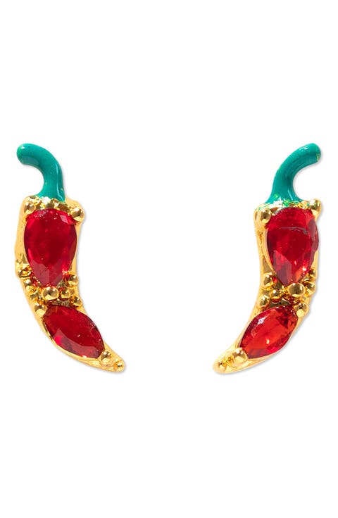 Red Chili Pepper Stud Earrings