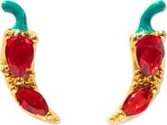 Girls Crew Red Chili Pepper Stud Earrings
