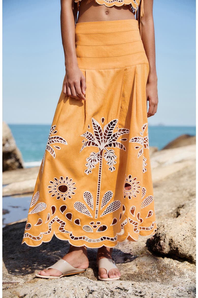Tropi Embroidered Eyelet Cover-Up Maxi Skirt, Alternate, color, TROPI EMBROIDERY CAM